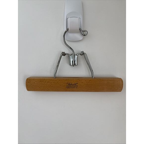 Setwell Hangers Lot Of 3 Vintage Wood Suit Pants Made In USA Strong Classic - Picture 6 of 16